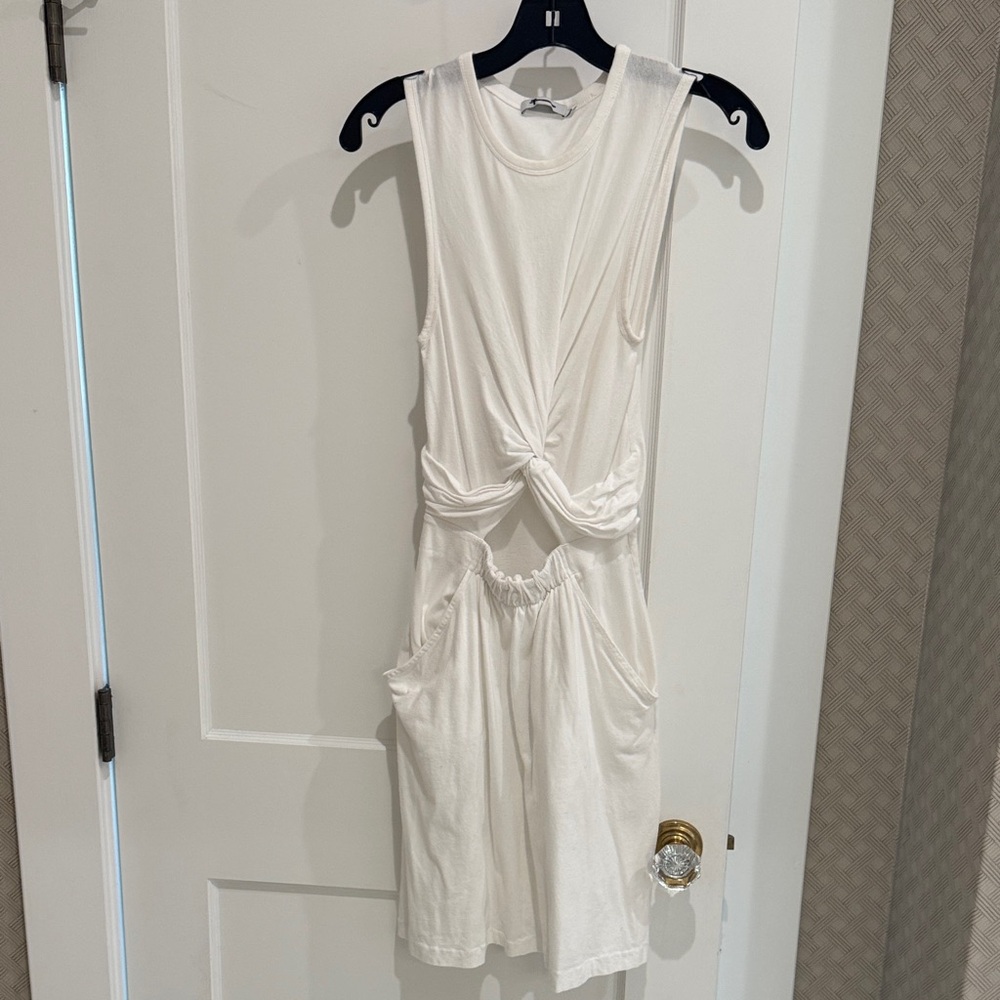 T By Alexander Wang white  Twist-front Cutout dress size xs